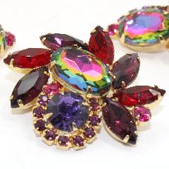 Purple (cardinal) Oval Multi-Color/Shaded Brooch