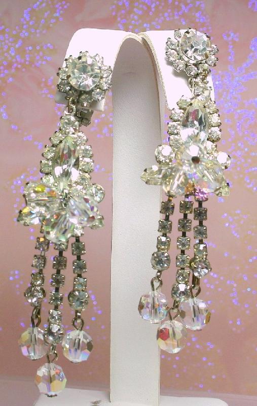 Front view of Clear Chatons Only Earrings Clip