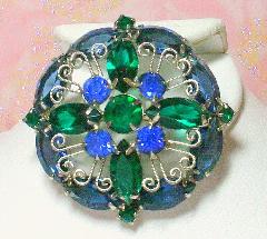 Blue Navettes Brooch