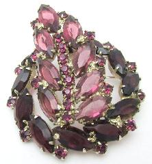 Purple (cardinal) Navettes Brooch
