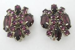 Purple (cardinal) Navettes Earrings Clip