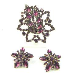 Purple (cardinal) Navettes Brooch