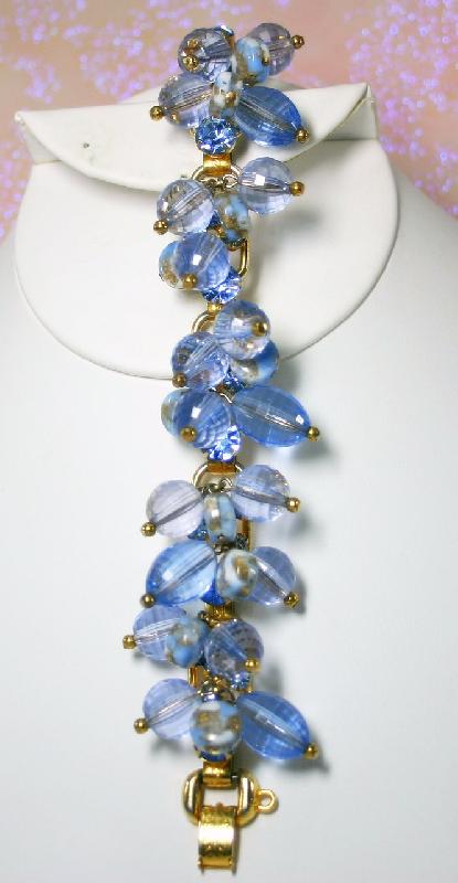 Front view of Blue Chatons Only Bracelet 5 Link