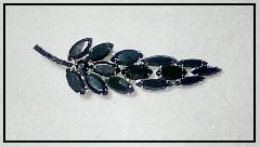 Black (jet) Navettes Brooch