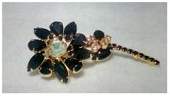 Black (jet) Pear Brooch