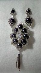 Hematite Cabochons Earrings Clip