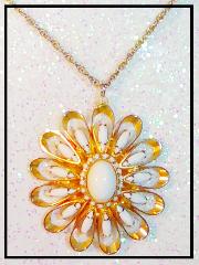 White (chalk Or Milk) Cabochons Pendant