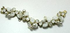 White (chalk Or Milk) Leaf Givre Bracelet 5 Link