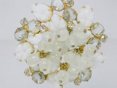 White (chalk Or Milk) Leaf Givre Brooch