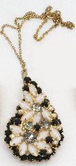 Black (jet) Cabochons Pin Pendant