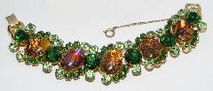 Green Cabochons Multi-Color/Shaded Bracelet 5 Link