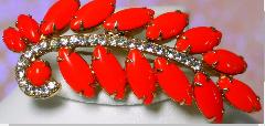 Orange Cabochons Brooch