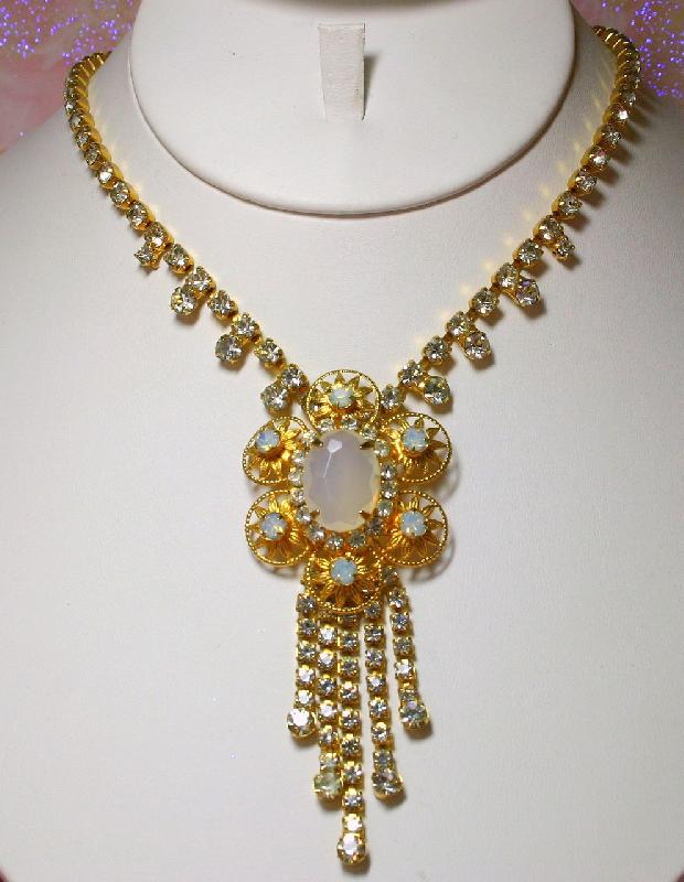 Front view of Clear Oval Necklace