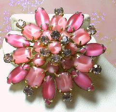 Pink Emerald Cut Brooch