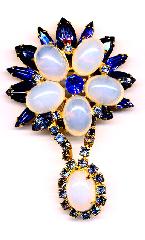 Blue Cabochons Brooch