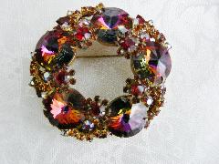 Red Chatons Only Rivoli/Margarita Brooch