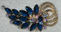 Blue Navettes Brooch