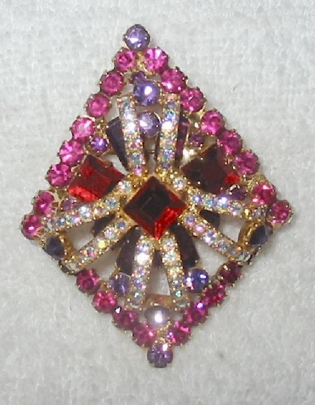 Front view of Pink Square Pin Pendant