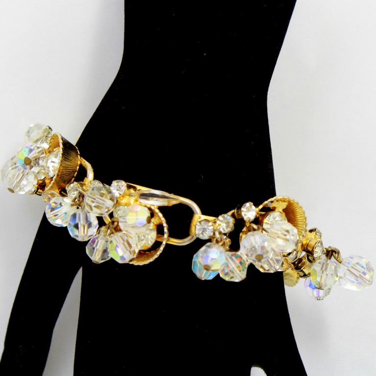 Front view of Clear Chatons Only Bracelet 5 Link