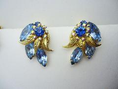 Blue Navettes Earrings Clip