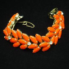 Orange Cabochons Bracelet 5 Link