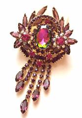 Purple (cardinal) Oval Multi-Color/Shaded Pin Pendant