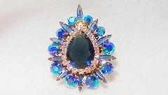 Blue Pear Pin Pendant
