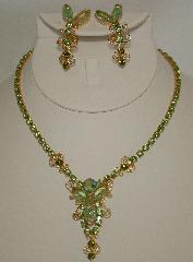 Green Navettes Givre Necklace