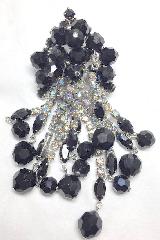 Black (jet) Navettes Brooch