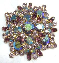 Purple (cardinal) Navettes Brooch