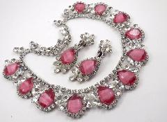 Pink Pear Givre Earrings Clip