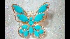 Turquoise Navettes Brooch
