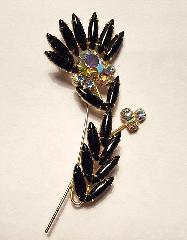 Black (jet) Cabochons Brooch