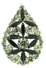 Black (jet) Navettes Pin Pendant