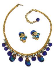 Blue Pear Necklace