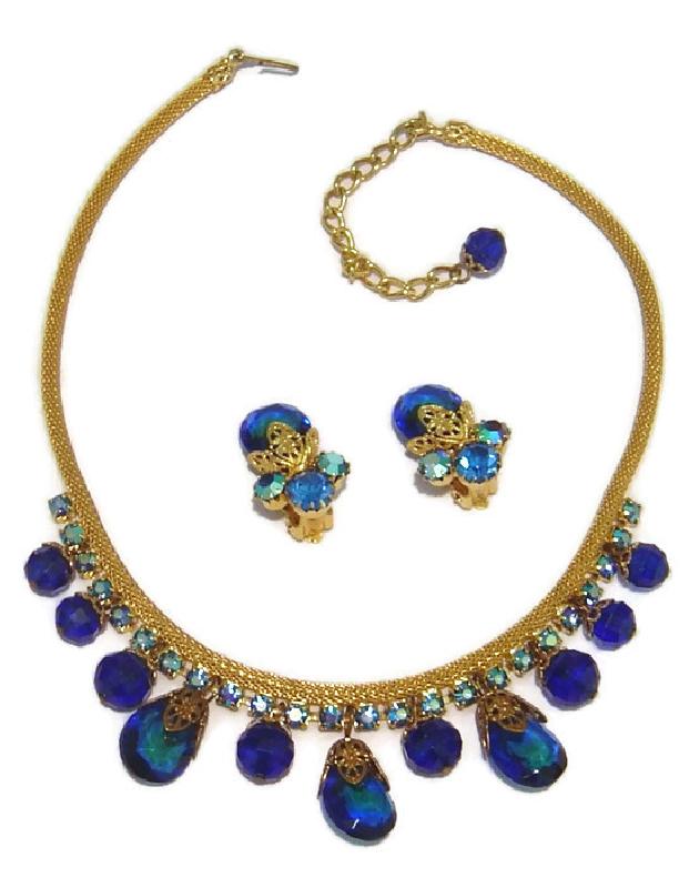Front view of Blue Pear Necklace