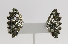 Gray (black Diamond) Navettes Earrings Clip