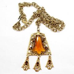 Topaz Cabochons Plastic Pendant