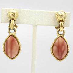 Pink Navettes Plastic Earrings Clip