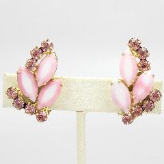 Pink Navettes Multi-Color/Shaded Earrings Clip