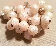White (chalk Or Milk) Cabochons Givre Brooch