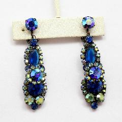 Blue Navettes Earrings Clip