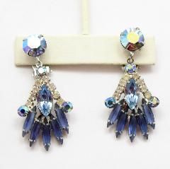 Blue Navettes Earrings Clip