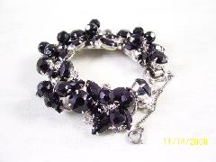 Black (jet) Navettes Bracelet 5 Link