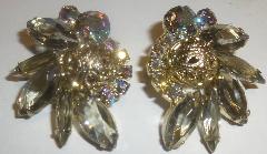 Gray (black Diamond) Navettes Earrings Clip