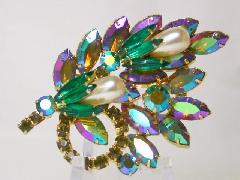 Multiple Colors Navettes Brooch