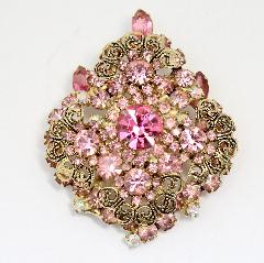 Pink Navettes Pin Pendant
