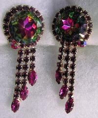 Purple (cardinal) Dentelle Multi-Color/Shaded Earrings Clip