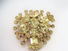 Yellow Emerald Cut Brooch