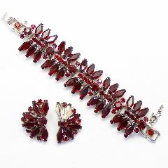 Red Hexagon Bracelet 5 Link